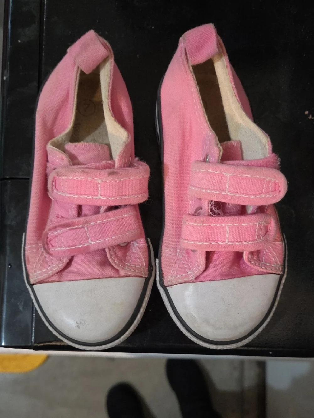 Converse Pink Canvas Velcro Kids Sneakers